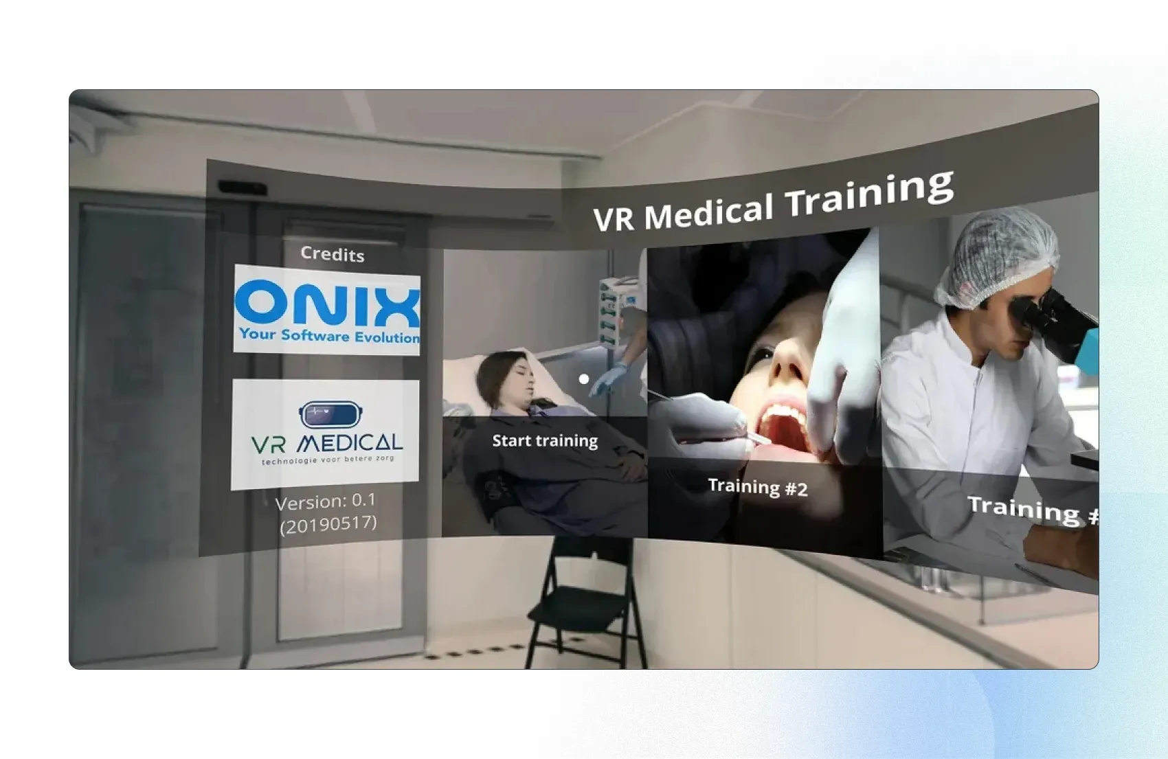 application using VR for education of medical students