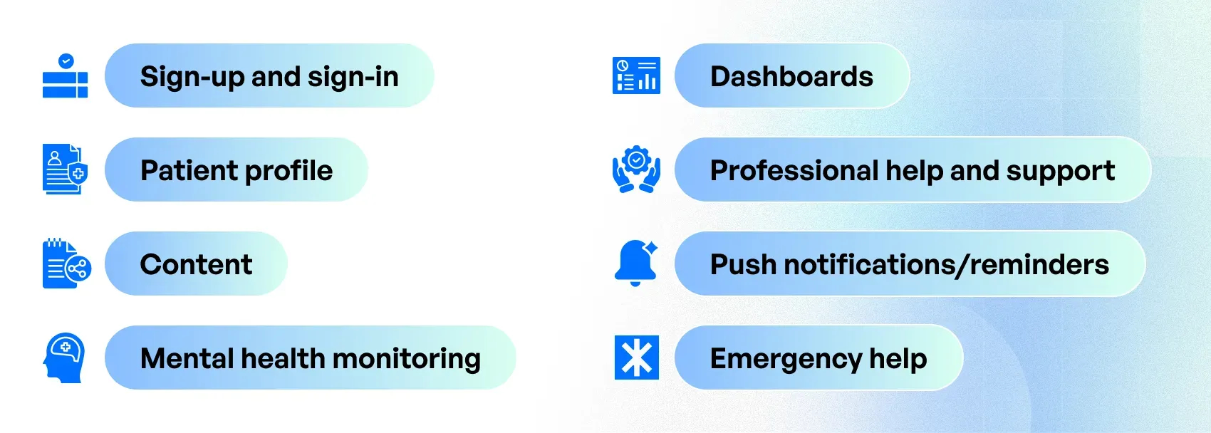 features of a mental health app