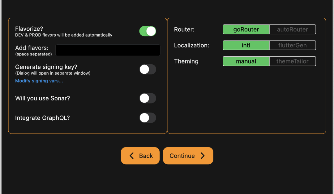 onix flutter project generator setup