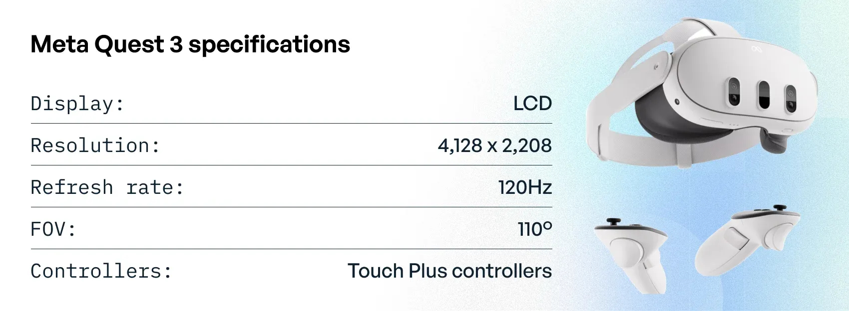 Meta Quest 3 specifications