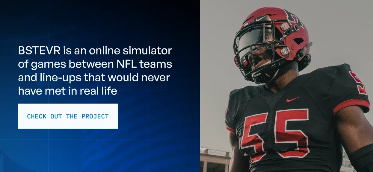 online simulator of games between NFL teams and line-ups that would never have met in real life