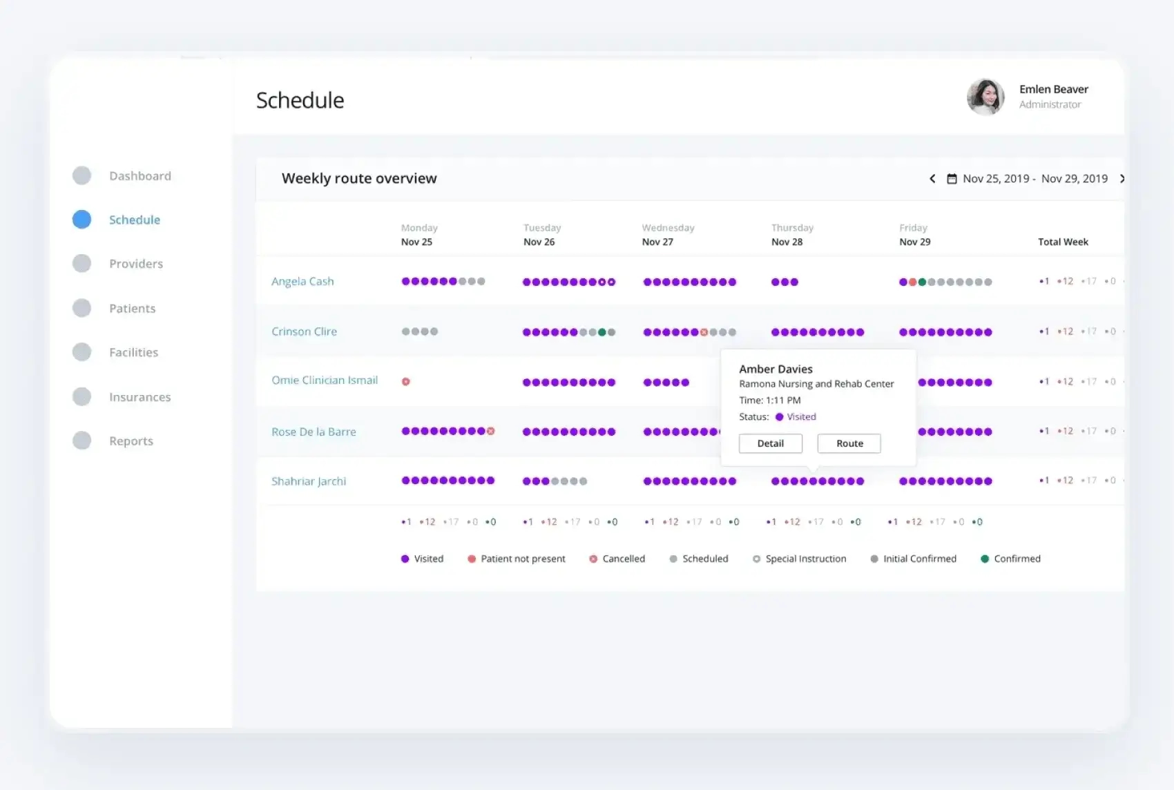 Medical scheduling app design