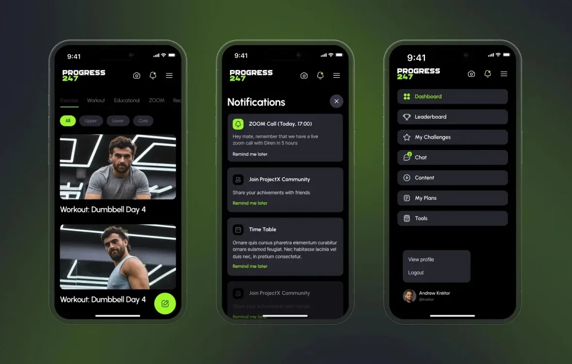 fitness app development