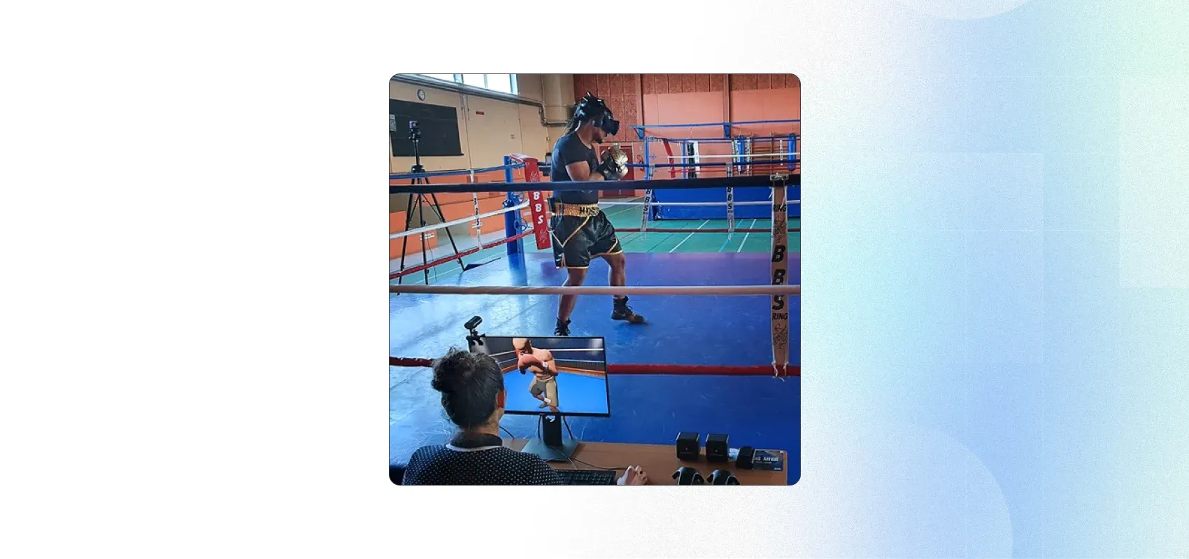 training in a virtual boxing ring