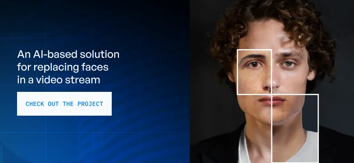 An AI-based solution for replacing faces in a video stream