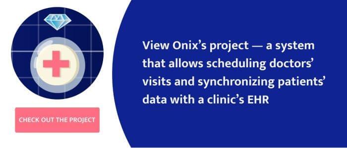 system that allows scheduling doctors visits and synchronizing patients data with a clinic`s EHR