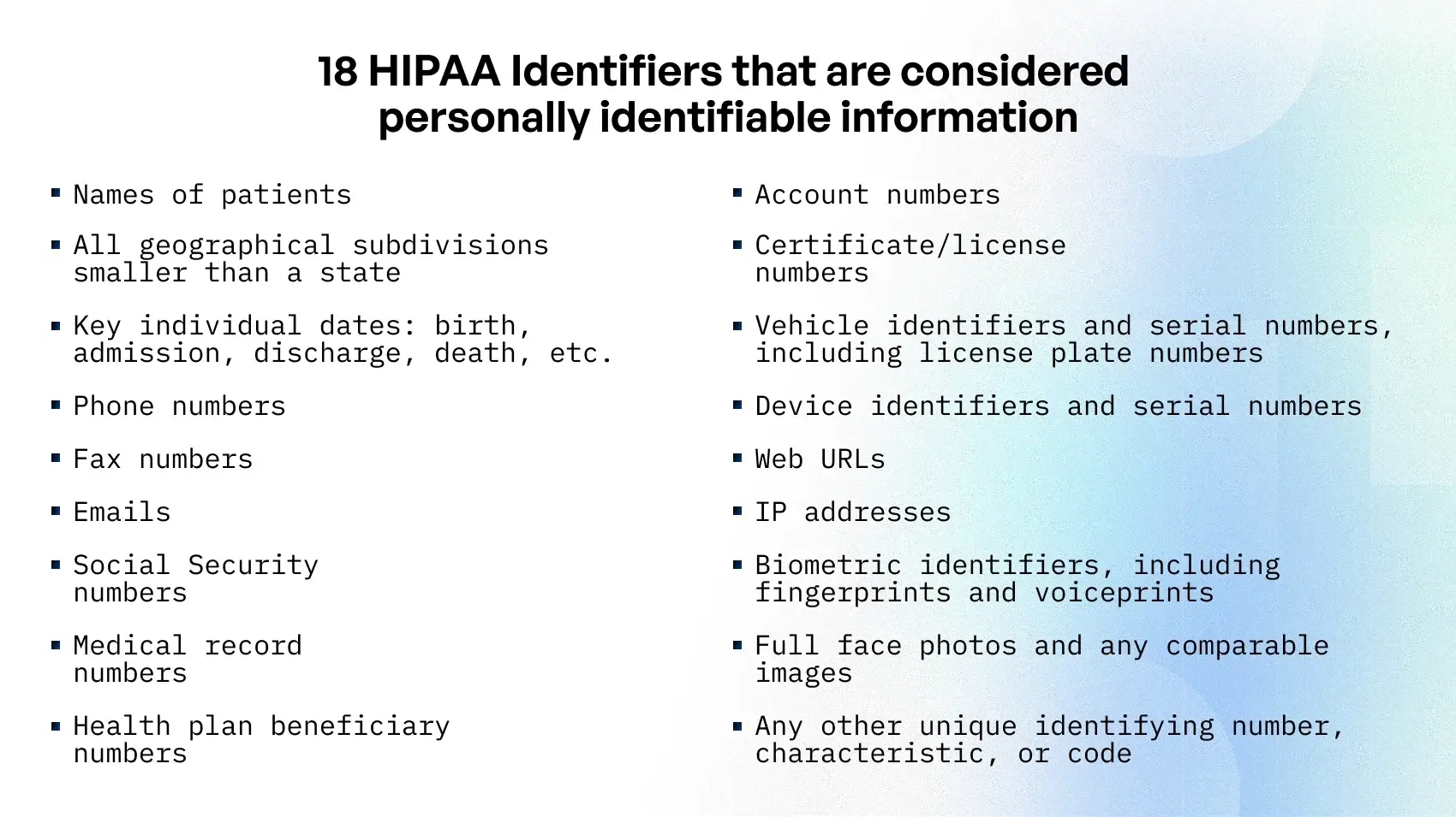 HIPAA-protected health information