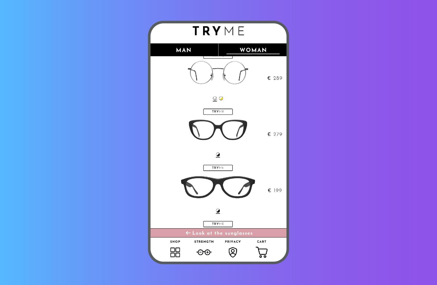 glasses virtual try-on service