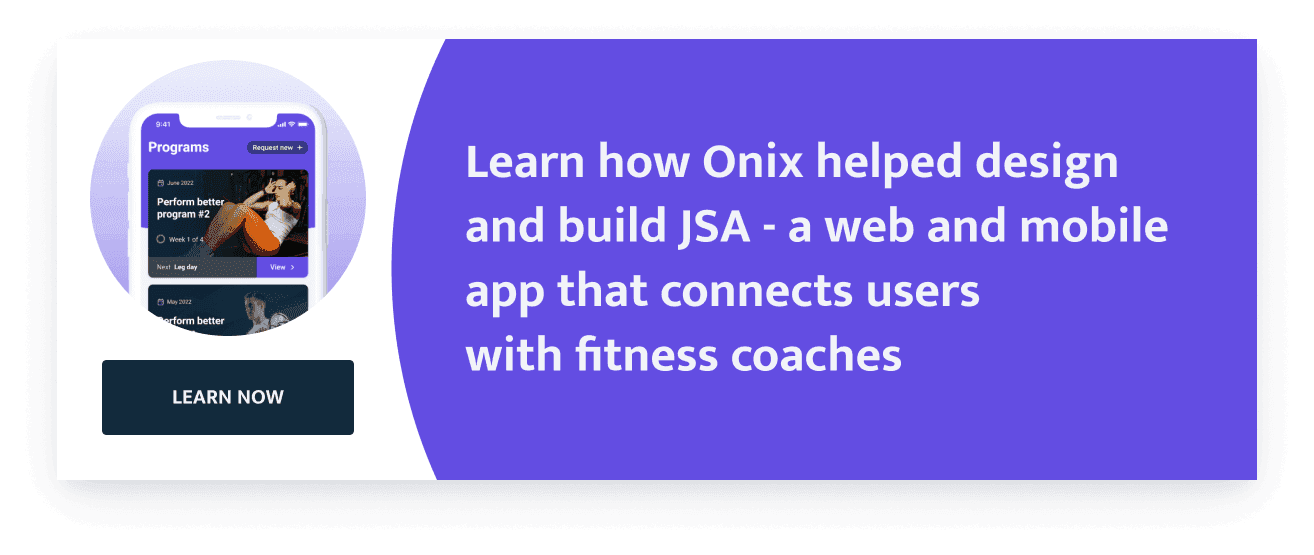 how onix helped design and build jsa a web and mobile app that connects users with coaches