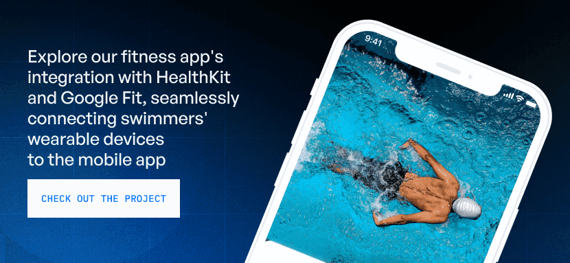 Explore our fitness app's integration with HealthKit and Google Fit, seamlessly connecting swimmers' wearable devices to thq mobile app
