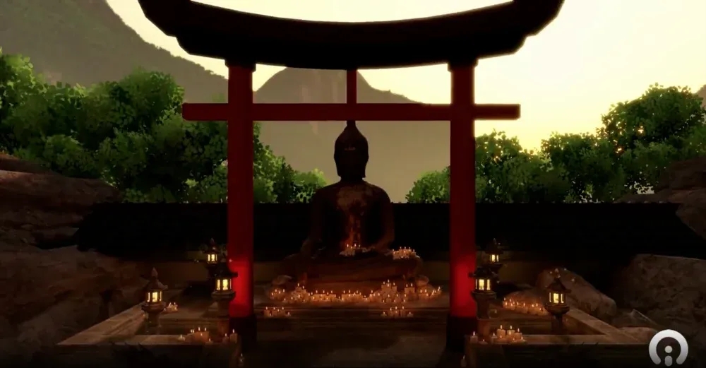 a calm meditation space in virtual reality