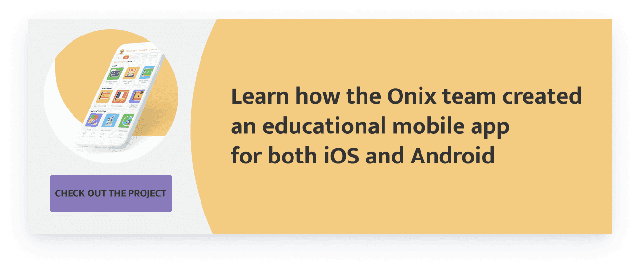 educational mobile app for both iOS and Android